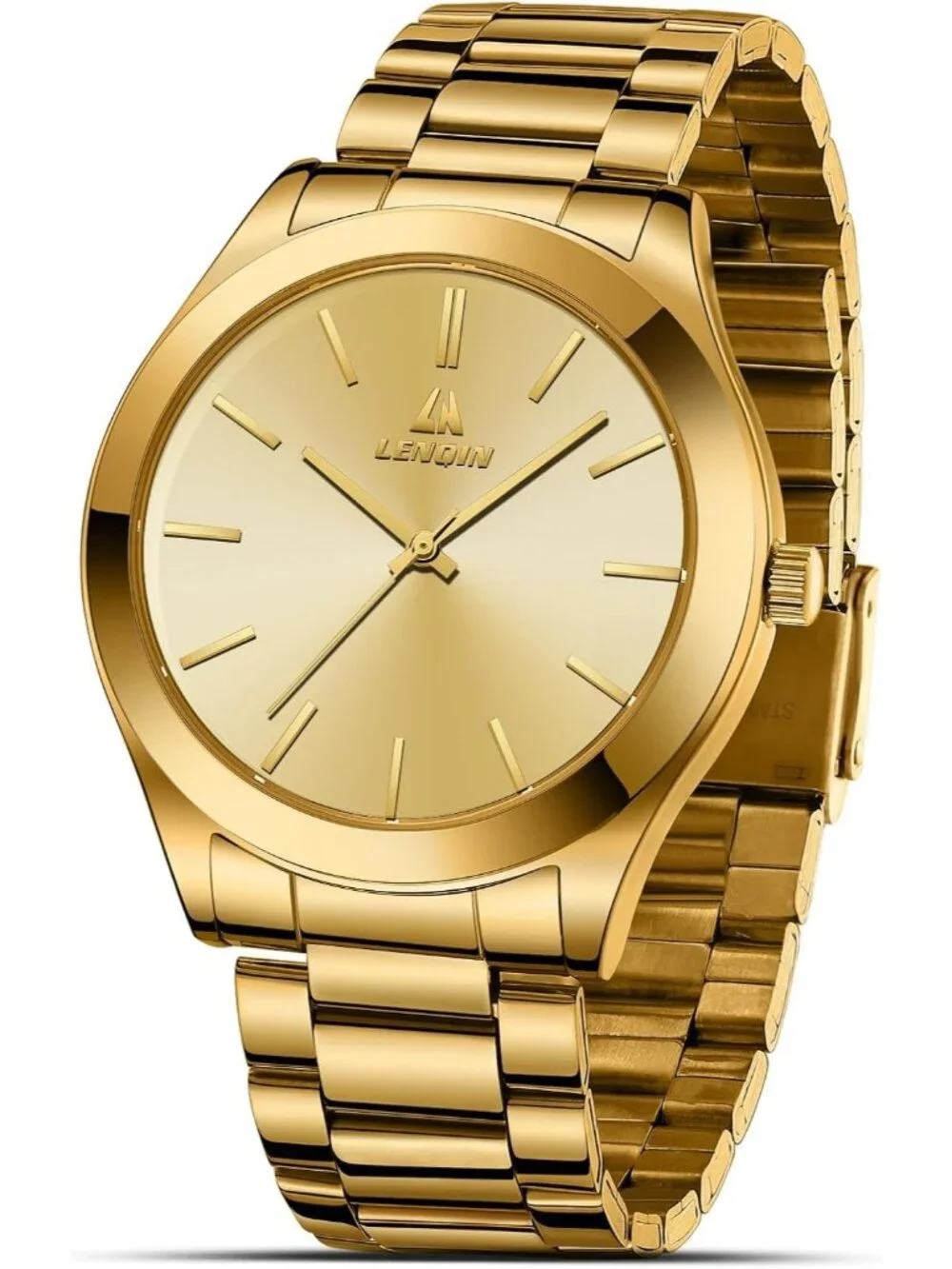 Men's All Gold Classic Waterproof Stainless Steel Analog Quartz Luxury Watch